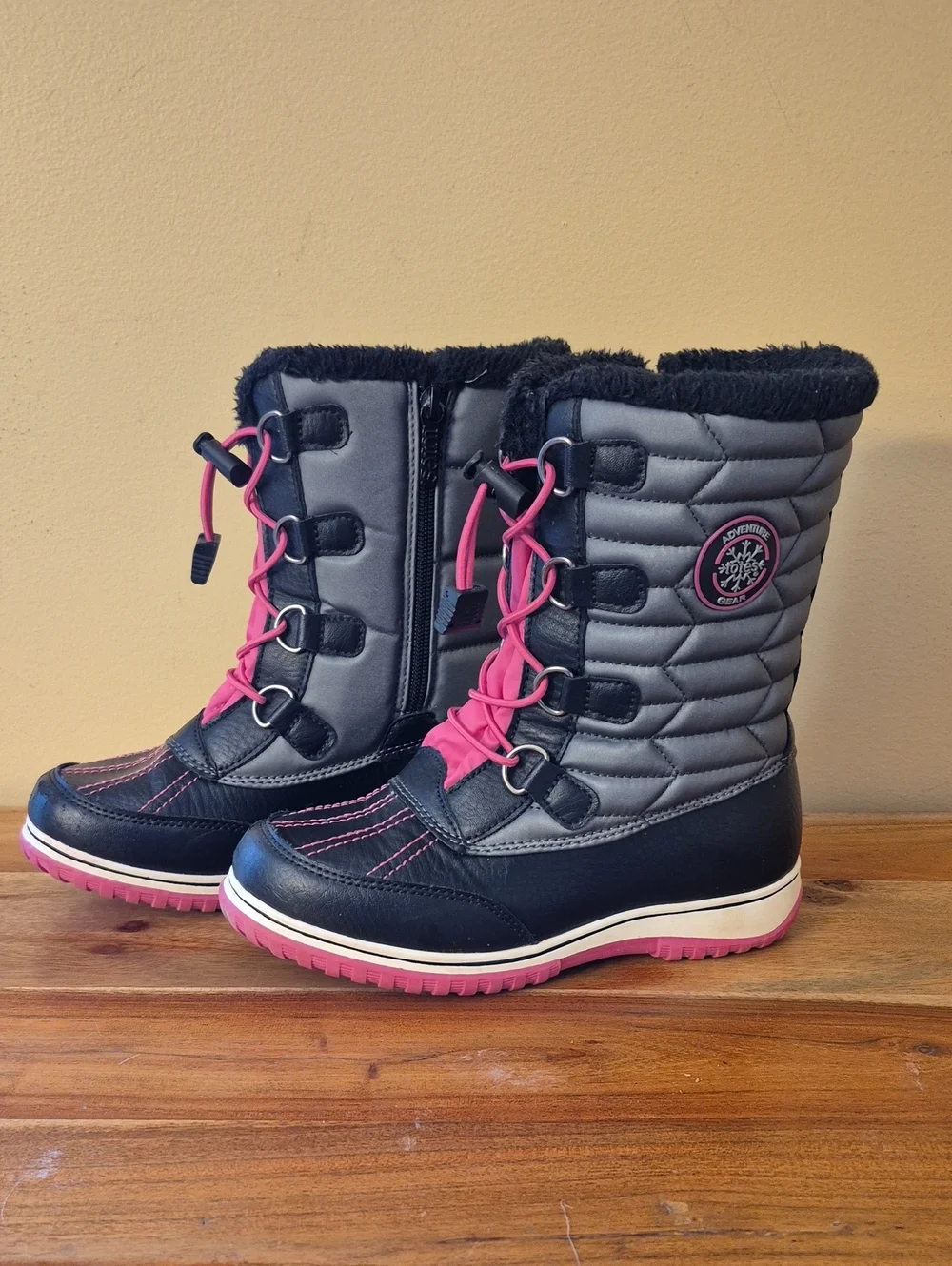 Girls Totes Adventure Gear Winter Snow Boots - Black & Pink - Sz. 3